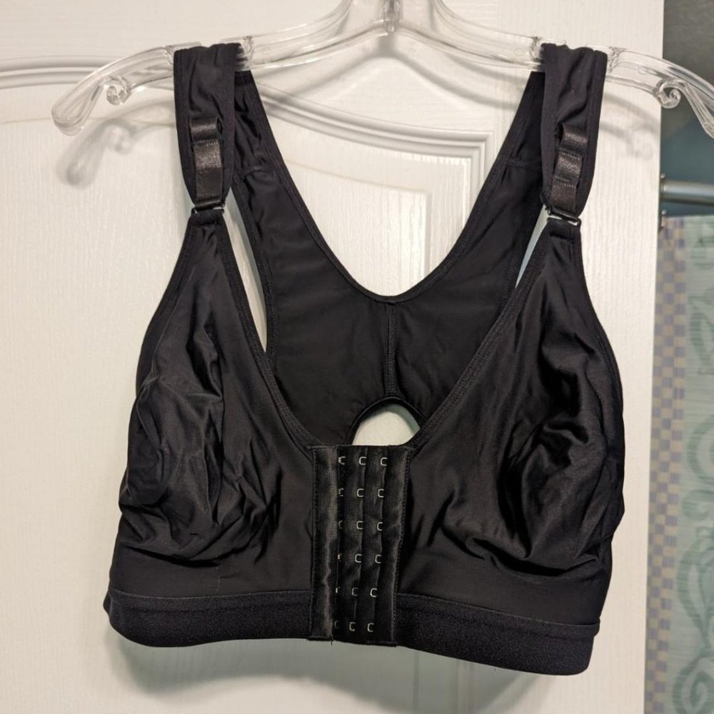 ShaperX Womens Post Surgery Bra Sz XXL Black Front Hook Adjustable Wireless
